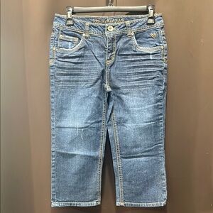 Justice Dark Blue Denim Capri, Size 16R